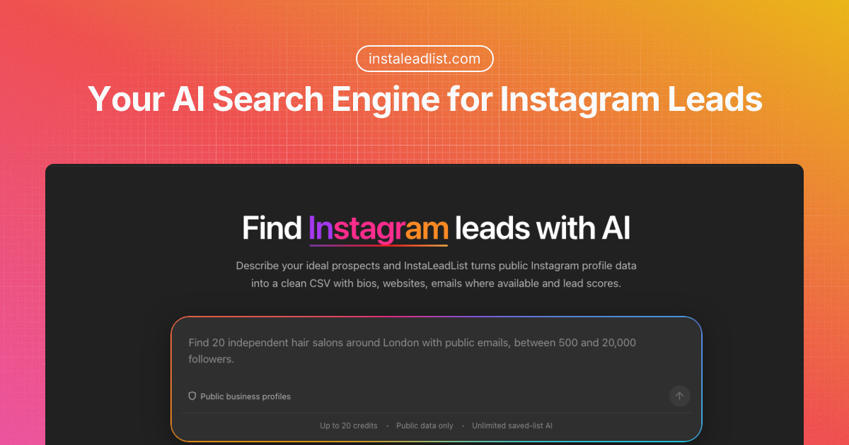 Instaleadlist website preview